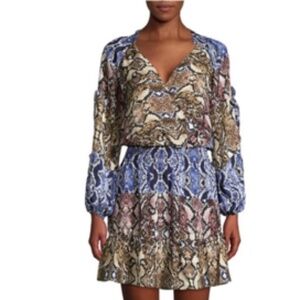 NWT PARKER Gladis Snake Skin Print Silk Dress, Sz S